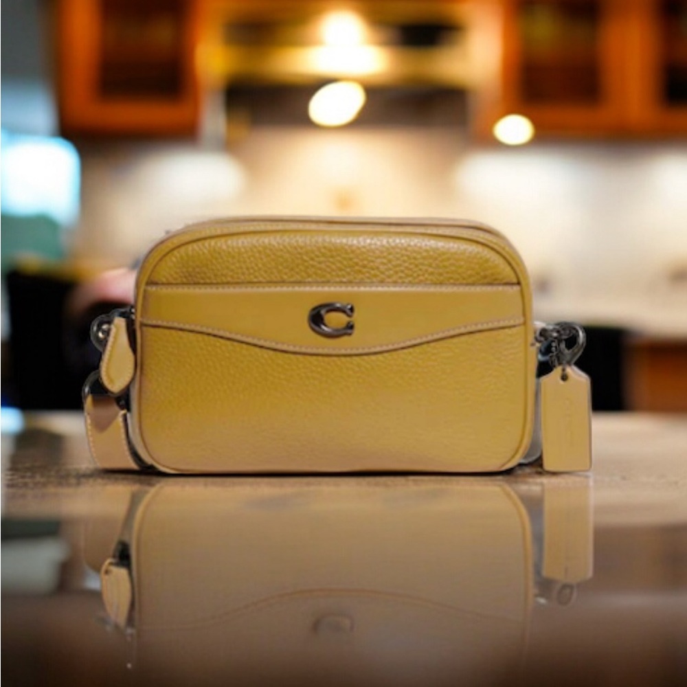 Coach Camera Crossbody Bag Pewter/Flax W Dust Bag - Picture 3 of 14